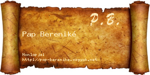 Pap Bereniké névjegykártya